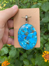Load image into Gallery viewer, Turquoise With Copper Sterling Silver Pendant