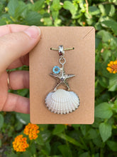 Load image into Gallery viewer, Shell Pendant With Blue Topaz Gemstone