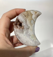 Load image into Gallery viewer, Pink Amethyst Crescent Moon