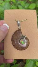 Load and play video in Gallery viewer, Ammolite With Ethiopian Opal Pendant .925 Sterling Silver

